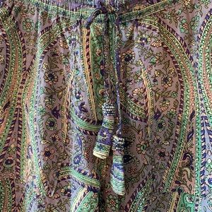 Silk elastic waist pants size small